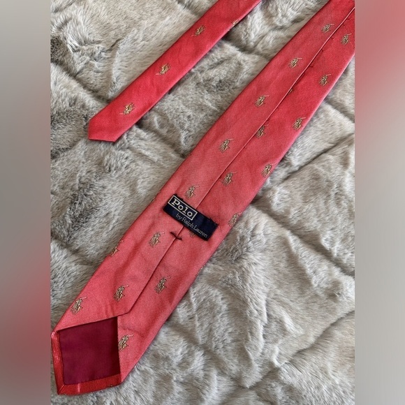 Polo Ralph Lauren pony tie one size red gold - Picture 2 of 5